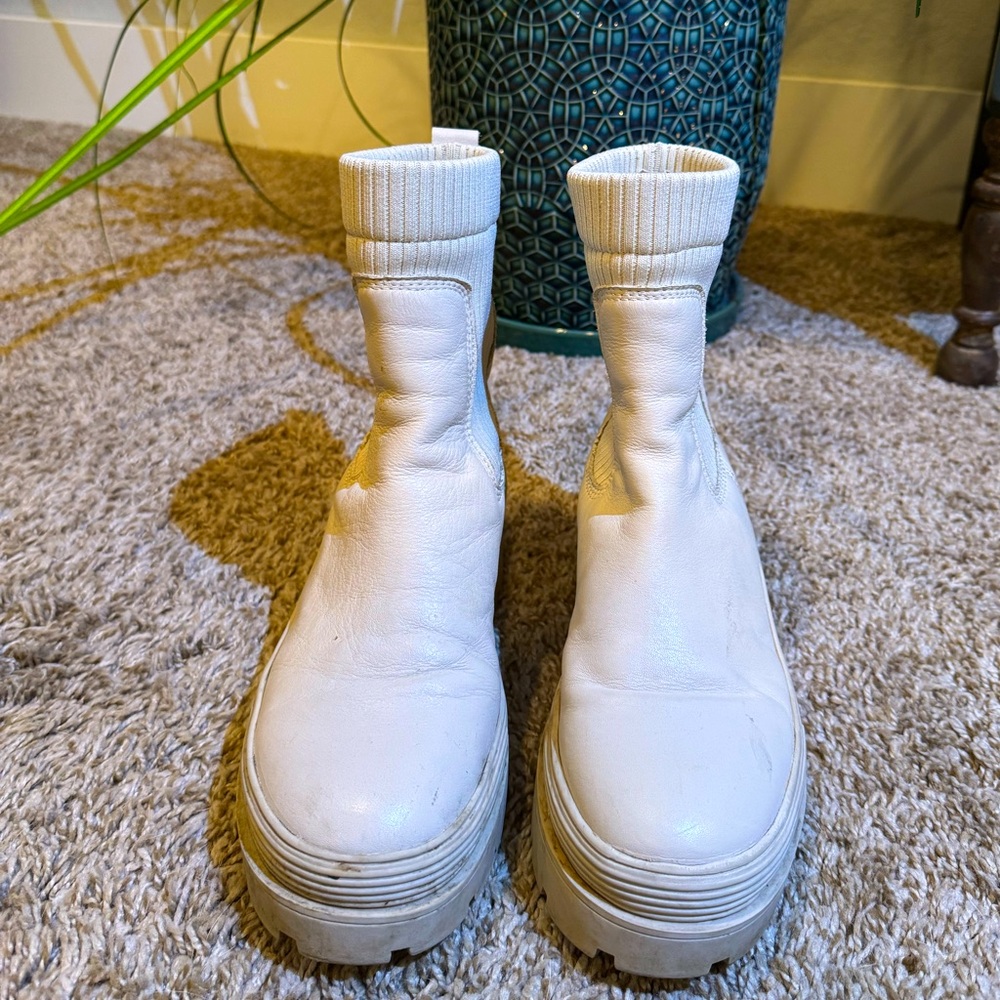 Cream Lug Boots
